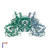 PDB 5kqk coloured by chain and viewed from the top.