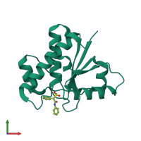 PDB entry 5kql coloured by chain, front view.