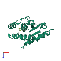 PDB entry 5kql coloured by chain, top view.