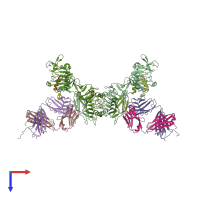 PDB entry 5kqv coloured by chain, top view.