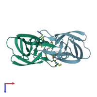 PDB entry 5kqz coloured by chain, top view.