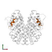 Nuclear receptor coactivator 2 in PDB entry 5krf, assembly 1, front view.