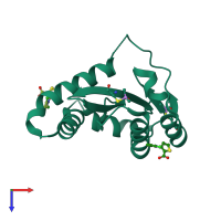 PDB entry 5krt coloured by chain, top view.