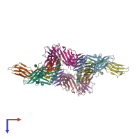 PDB entry 5ksb coloured by chain, top view.