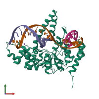PDB entry 5kse coloured by chain, front view.