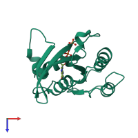 PDB entry 5kso coloured by chain, top view.