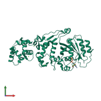 PDB entry 5ksz coloured by chain, front view.