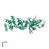PDB entry 5ksz coloured by chain, top view.