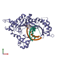 PDB entry 5kt6 coloured by chain, front view.