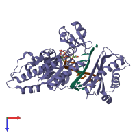 PDB entry 5kt6 coloured by chain, top view.