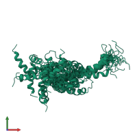 PDB entry 5ktf coloured by chain, ensemble of 20 models, front view.