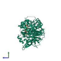 PDB entry 5ktk coloured by chain, side view.