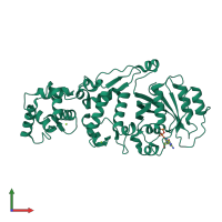 PDB entry 5ku1 coloured by chain, front view.