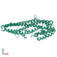PDB entry 5kud coloured by chain, front view.
