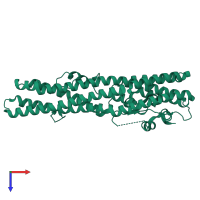 PDB entry 5kud coloured by chain, top view.