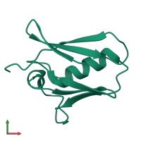 PDB entry 5kug coloured by chain, front view.