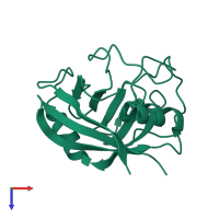 PDB entry 5kul coloured by chain, top view.