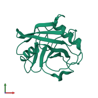 PDB entry 5kuo coloured by chain, front view.