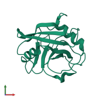 PDB entry 5kur coloured by chain, front view.