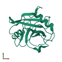 PDB entry 5kuv coloured by chain, front view.
