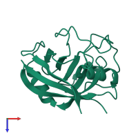 PDB entry 5kuw coloured by chain, top view.