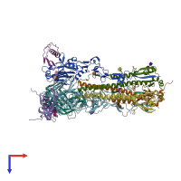 PDB entry 5kuy coloured by chain, top view.