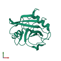 PDB entry 5kv6 coloured by chain, front view.