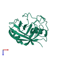 PDB entry 5kv6 coloured by chain, top view.