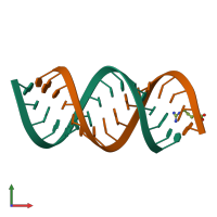 PDB entry 5kvj coloured by chain, front view.