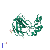 PDB entry 5kw5 coloured by chain, top view.