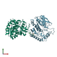 PDB entry 5kwj coloured by chain, front view.