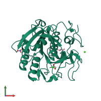 PDB entry 5kxv coloured by chain, front view.