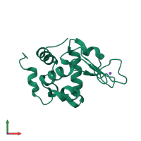 PDB entry 5kxx coloured by chain, front view.