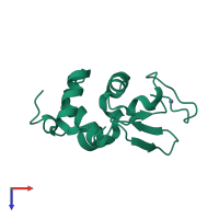 PDB entry 5kxx coloured by chain, top view.