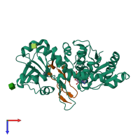 PDB entry 5ky7 coloured by chain, top view.