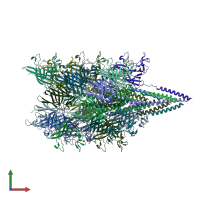 PDB entry 5kyh coloured by chain, front view.