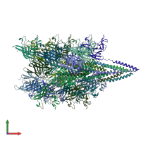 PDB entry 5kyh coloured by chain, front view.