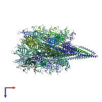 PDB entry 5kyh coloured by chain, top view.