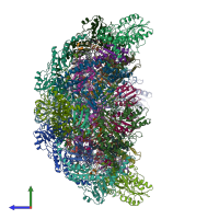 PDB entry 5kz5 coloured by chain, side view.