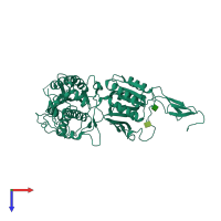 PDB entry 5kzn coloured by chain, top view.