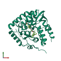 PDB entry 5l01 coloured by chain, front view.