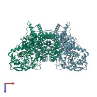 PDB entry 5l02 coloured by chain, top view.