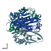 PDB entry 5l03 coloured by chain, side view.