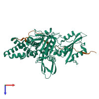 PDB entry 5l04 coloured by chain, top view.