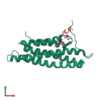 PDB entry 5l0h coloured by chain, front view.