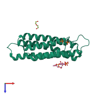 PDB entry 5l0h coloured by chain, top view.