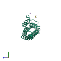 PDB entry 5l0i coloured by chain, side view.