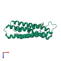 PDB entry 5l0i coloured by chain, top view.