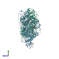 PDB entry 5l0k coloured by chain, side view.