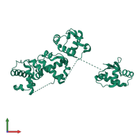 PDB entry 5l0p coloured by chain, front view.